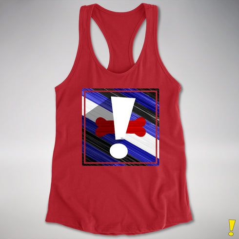 Puppy Pride Flag Exclamation Point Racerback Tank